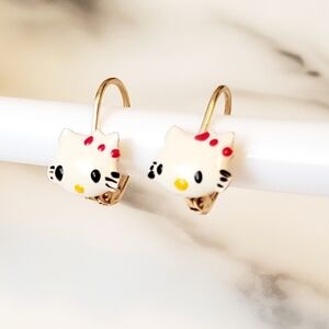 Hello Kitty Solid 14k Gold Earrings
